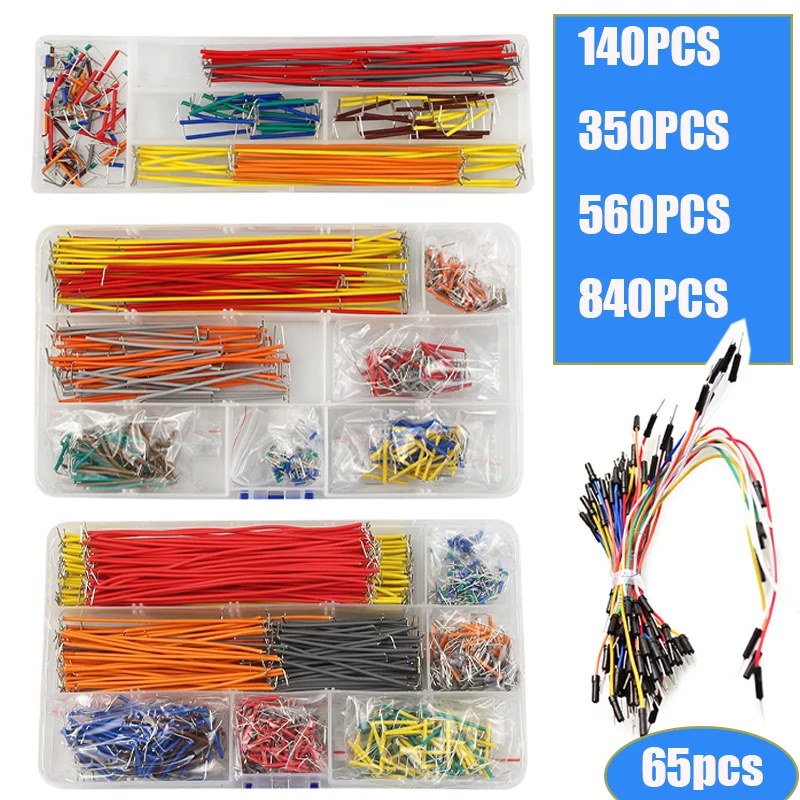 Breadboard Jumper Wire - 65/140/350/560/840Pcs/Box U Shape Solderless Breadboard Jumper