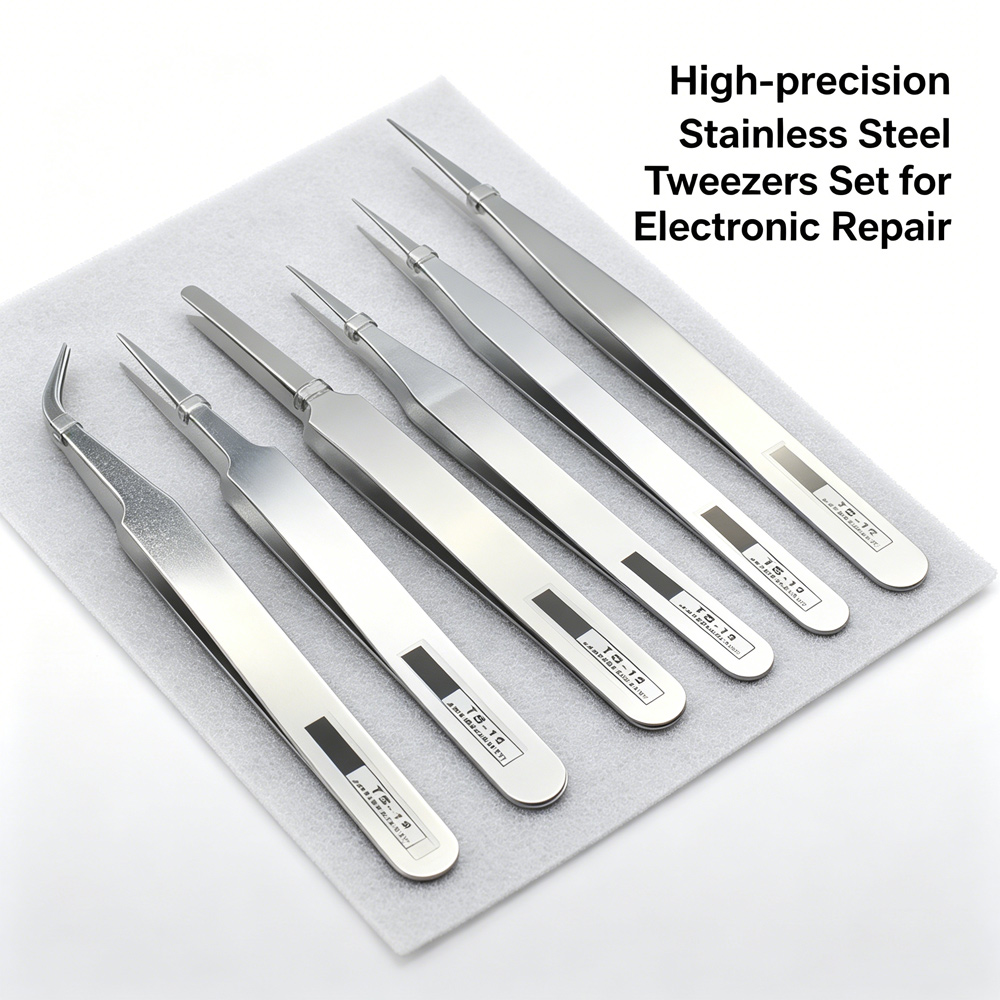 Diy Electronics Repair Kit - Anti-magnetic Stainless Steel Tweezers Kit 6