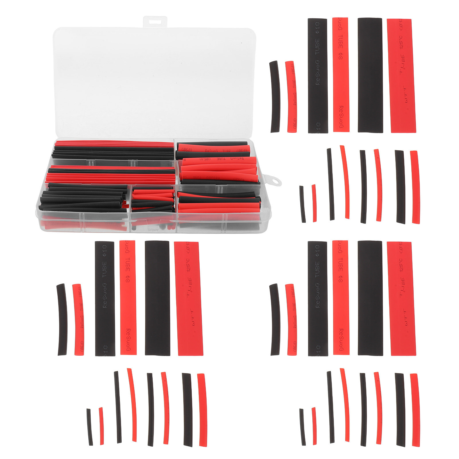 Heat Shrink Tubing - 300Pcs Heat Shrink Tubing Black Red