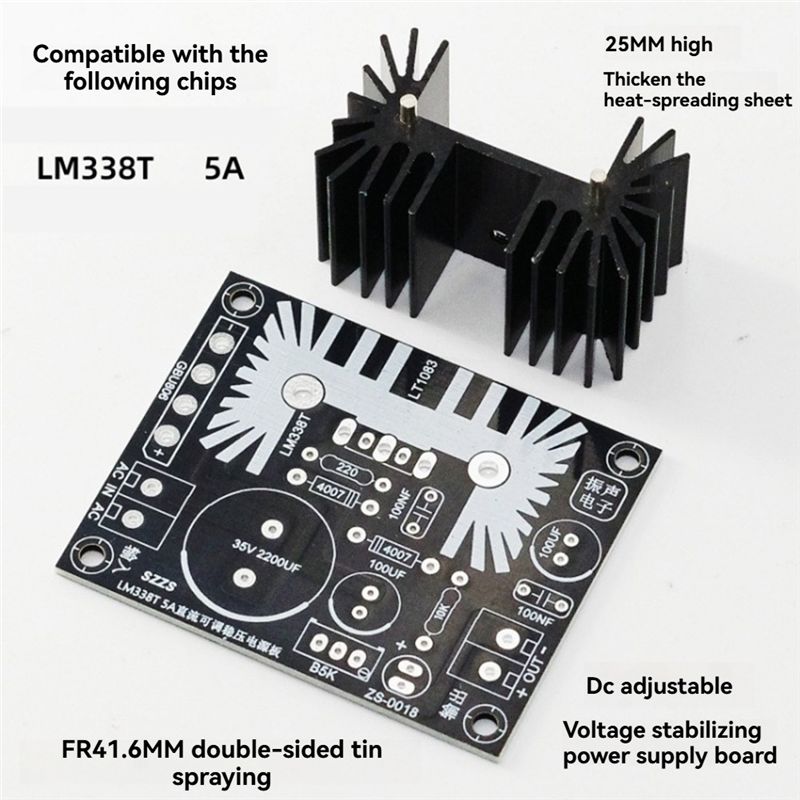 LM338 5A Output Adjustable Lin - đánh giá và giá Diy Electronics Board