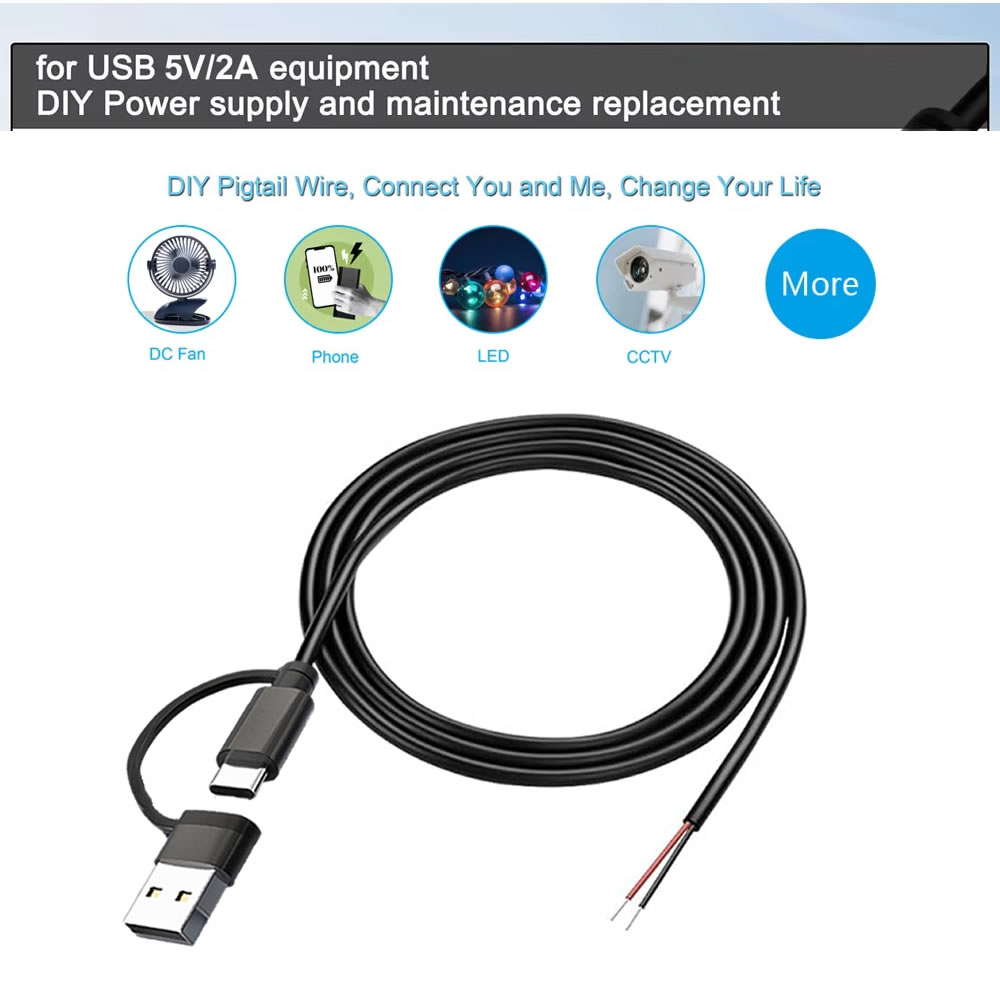 DC 2 Pin Power Cable USB and T - đánh giá và giá Diy Electronics Music