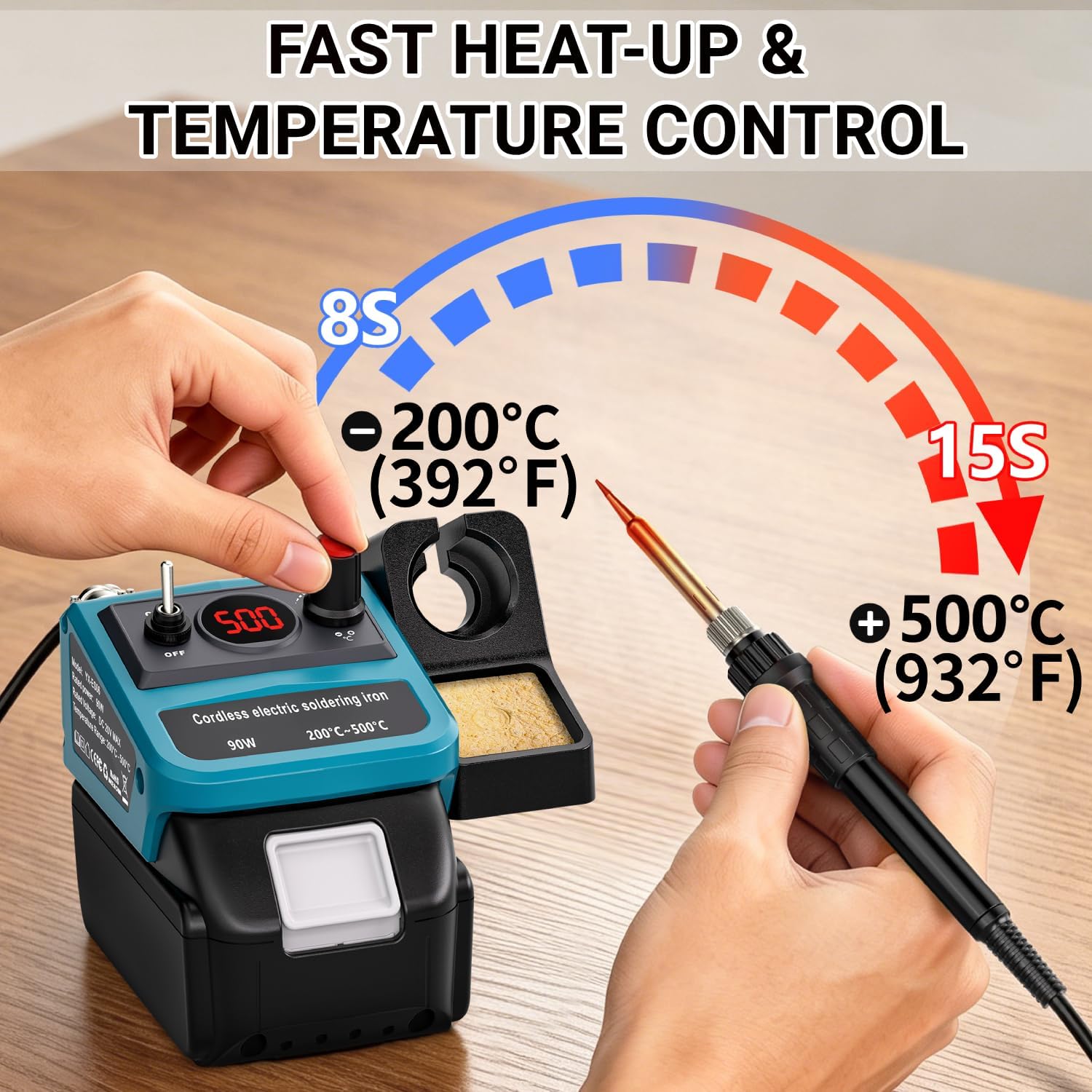 90W LED Digital Cordless Solde - đánh giá và giá Diy Electronics Repair Kit