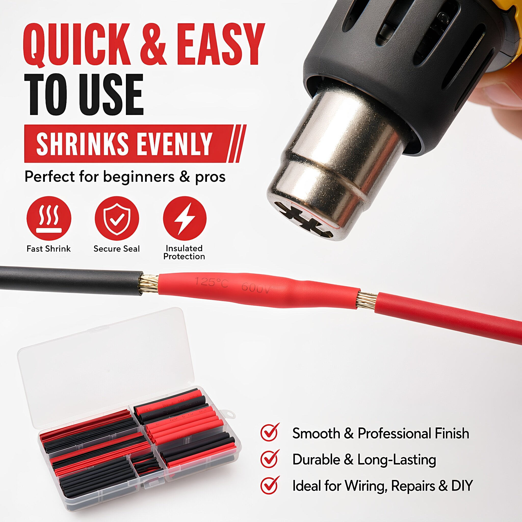 300Pcs Heat Shrink Tubing Blac - đánh giá và giá Heat Shrink Tubing